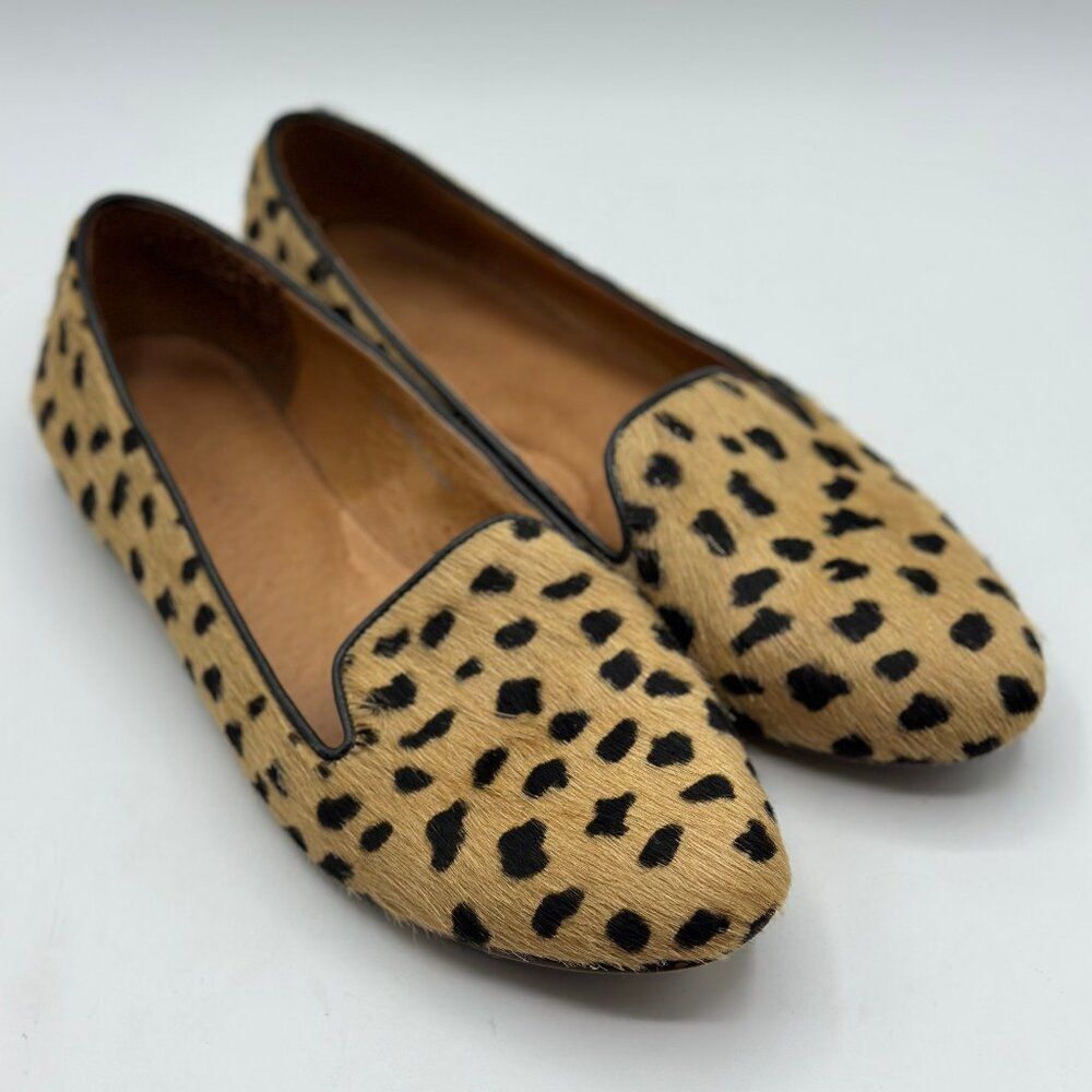 Madewell Women's Teddy Calf Hair Leopard Animal Print Loafer Shoes Size 7.5